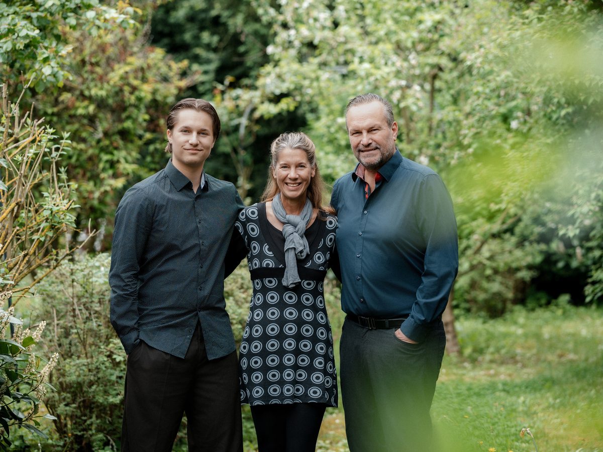 Malte Schober mit seiner Familie